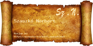 Szaszkó Norbert névjegykártya