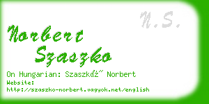 norbert szaszko business card