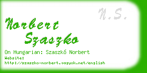 norbert szaszko business card